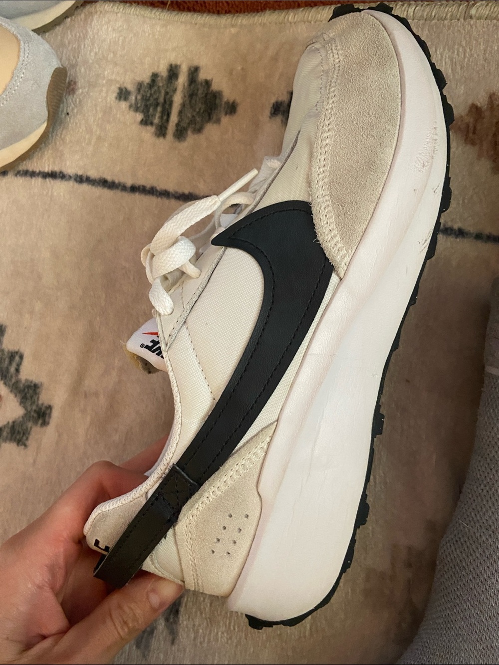Nike Waffle Debut Casual Sneakers Sand drift Black Sneakers Womens size 7.5